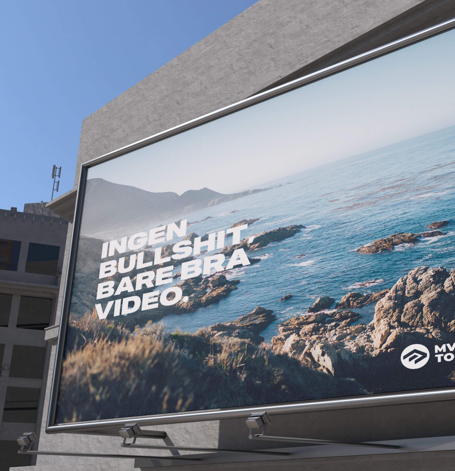 A Montevideo billboard with the slogan over a coastal photo